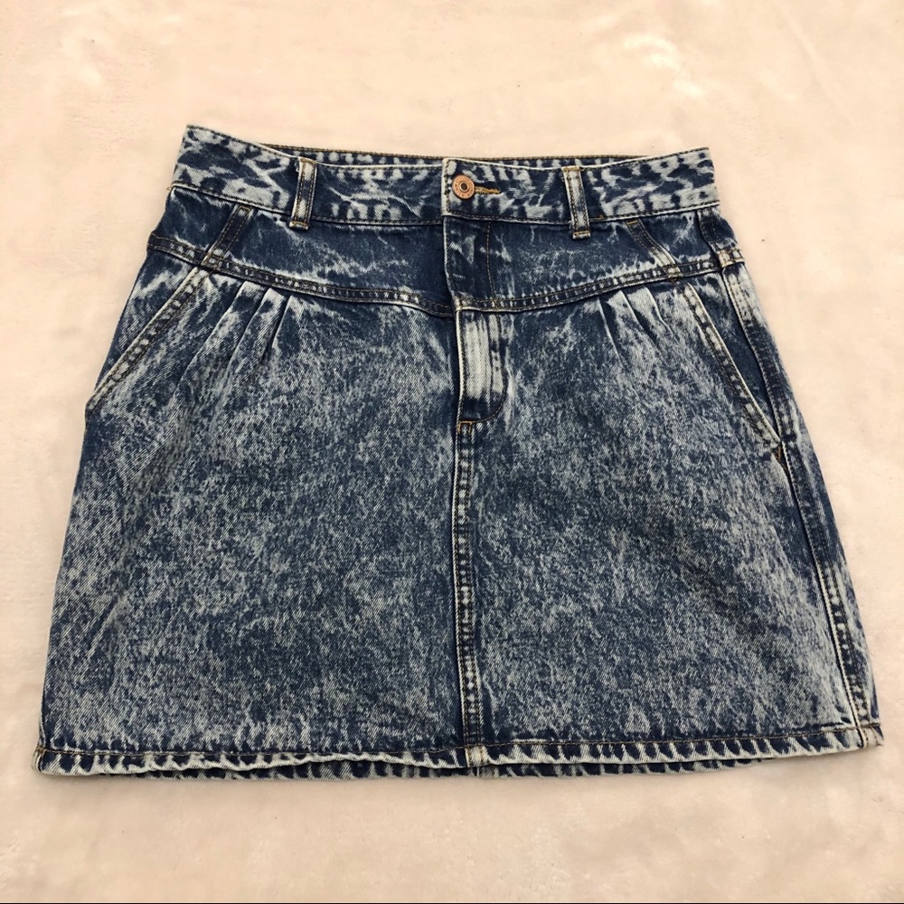 Acid Wash Denim Skirt